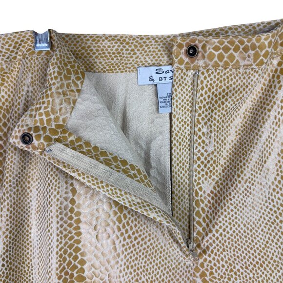 Vtg Savvy By DT Studio Pants Womens Size 12 Gold Snake Skin Design Polyester - Picture 4 of 10